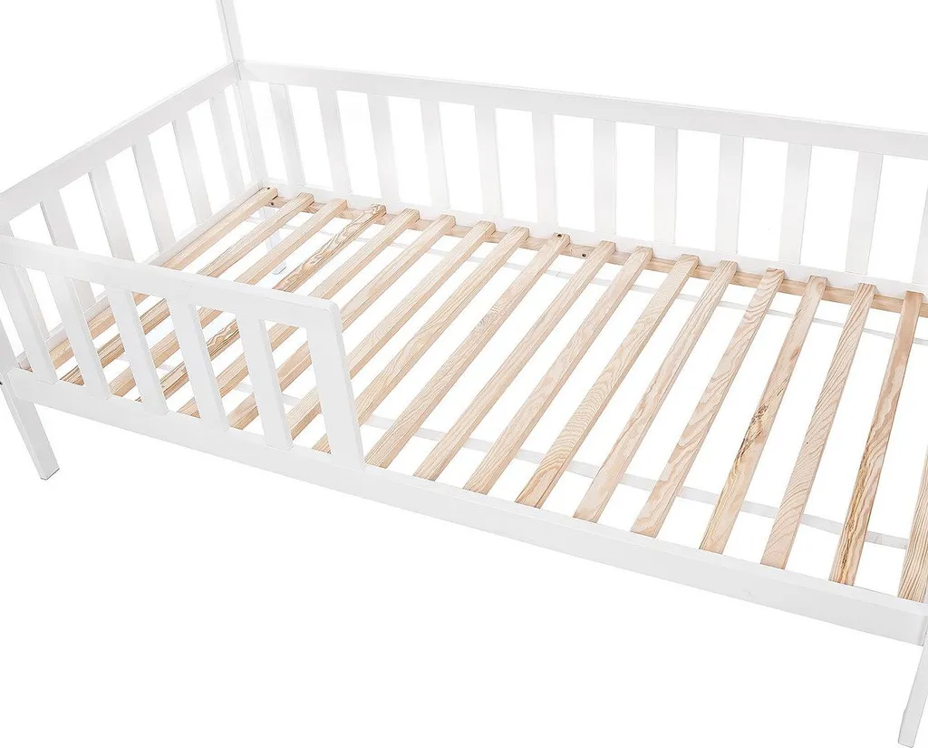 Baby-Delux Juniorbett Hausbett Gitterbett 160x80 Weiß Inkl. Komfort Matratze – Bild 4