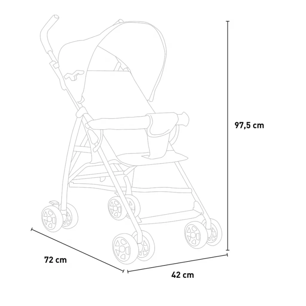 Zoe Leichter Faltbarer Kinderwagen 4 Räder 15 Kg Kompakt DaibyFarbe: Rot, Höhe (cm): 97,5, Breite (cm): 42, Tiefe (cm): 104, Zusammensetzung: STEEL, FABRIC, EVA, Modelle: DAIBY, Länge (cm): 104 – Bild 9
