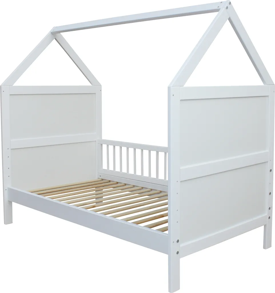 Babybett Kinderbett Bett Haus 140x70 Cm Mit Matratze Schublade Weiss 0 Bis 6 Jahre â Bild 7