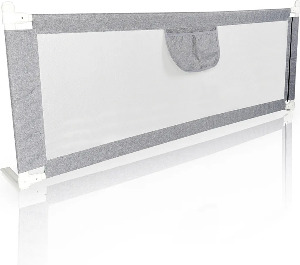 Lospitch Bettgitter 180*80 Cm Bettschutzgitter Kinderbettgitter Für Kinder Babybettgitter Höhenverstellbar Klappbar Passend Für Kinderbetten, Elternbetten Anti-Fall Für Baby Kinder - Grau Schutzgitter-Zubehör