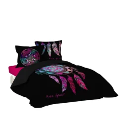 3tlg. Bettwäsche 240x220 Baumwolle Übergröße Bettdecke Traumfänger Bettbezug