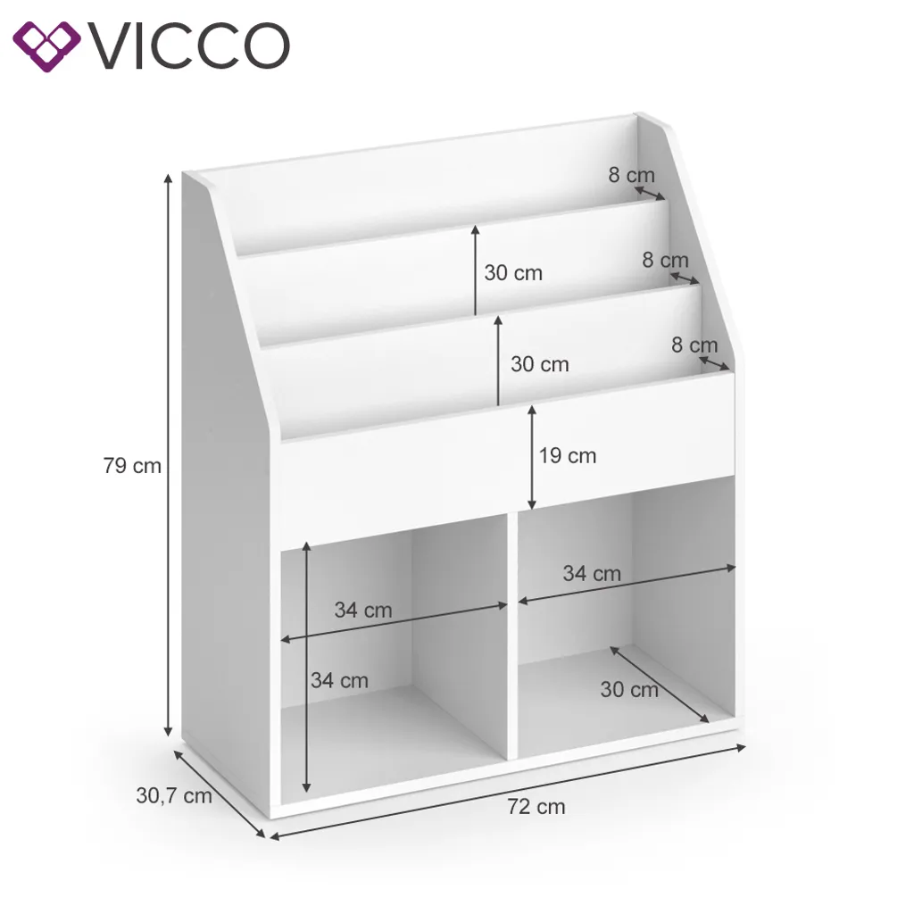 Vicco Kinderregal Luigi Weiß 72 X 79 X 30,7 Cm Holzwerkstoff – Bild 3