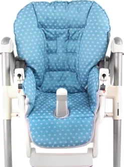 BAMBINIWELT Ersatzbezug, Sitzkissen, Bezug Für Peg-Perego-Prima-Pappa-Diner STERNE Türkis