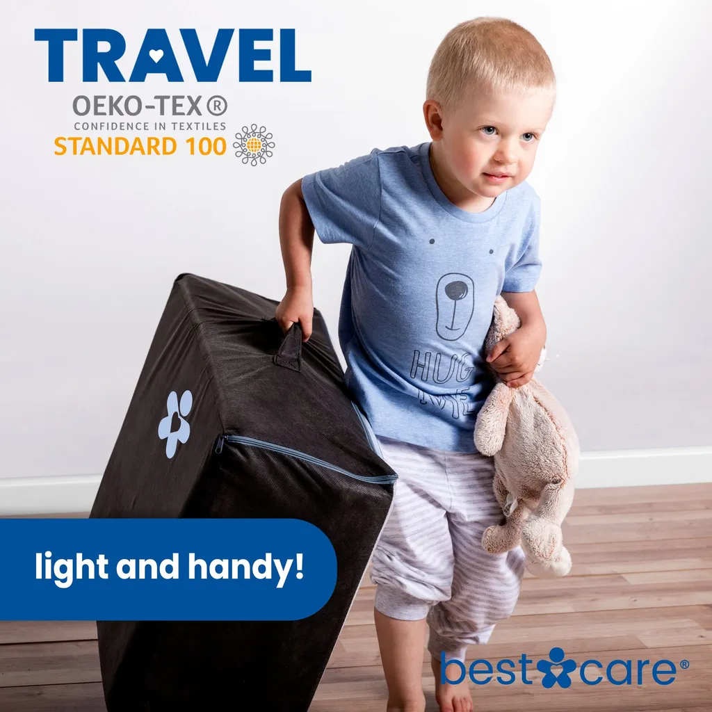 BestCare Reisebettmatratze Klappmatratze Babybett Faltbare Schaumstoffmatratze 60x120 X8cm Matratze Klappbare Matratze Kein Laken Mehr Notwendig Aloe Vera Bezug Atmungsaktiv Mit Lüftungskanälen – Bild 6