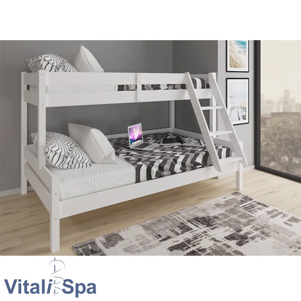 VitaliSpa Etagenbett Everest Weiß 207 X 131 X 138,9 Cm Massivholz – Bild 4