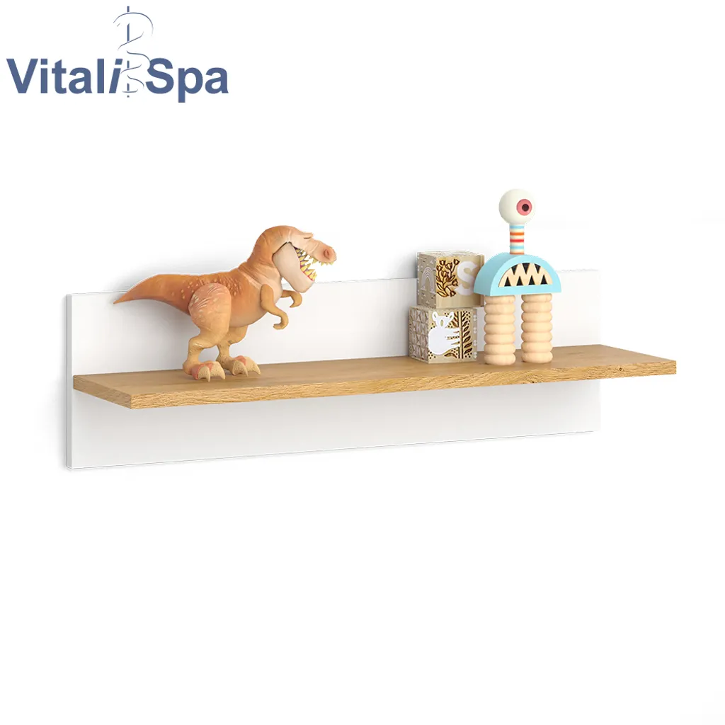 VitaliSpa Wandregal Hängeregal Ablageregal Malia Weiß Eiche Modern 70x20 Cm Kinderzimmer Regal Babyzimmerregal Kindermöbel Babymöbel Ablage Aufbewahrung – Bild 7