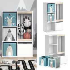 Vicco Aufbewahrungsregal Luigi Weiß 72 X 107,8 X 29,2 Cm Holzwerkstoff Inkl. Faltboxen