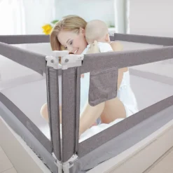 Zehnhase Bettgitter LĂ€nge 140 Cm 1 Seite Bettschutzgitter Kinderbettgitter Babybettgitter, Absturzsicherung FĂŒr Kinder, Baby, Grau
