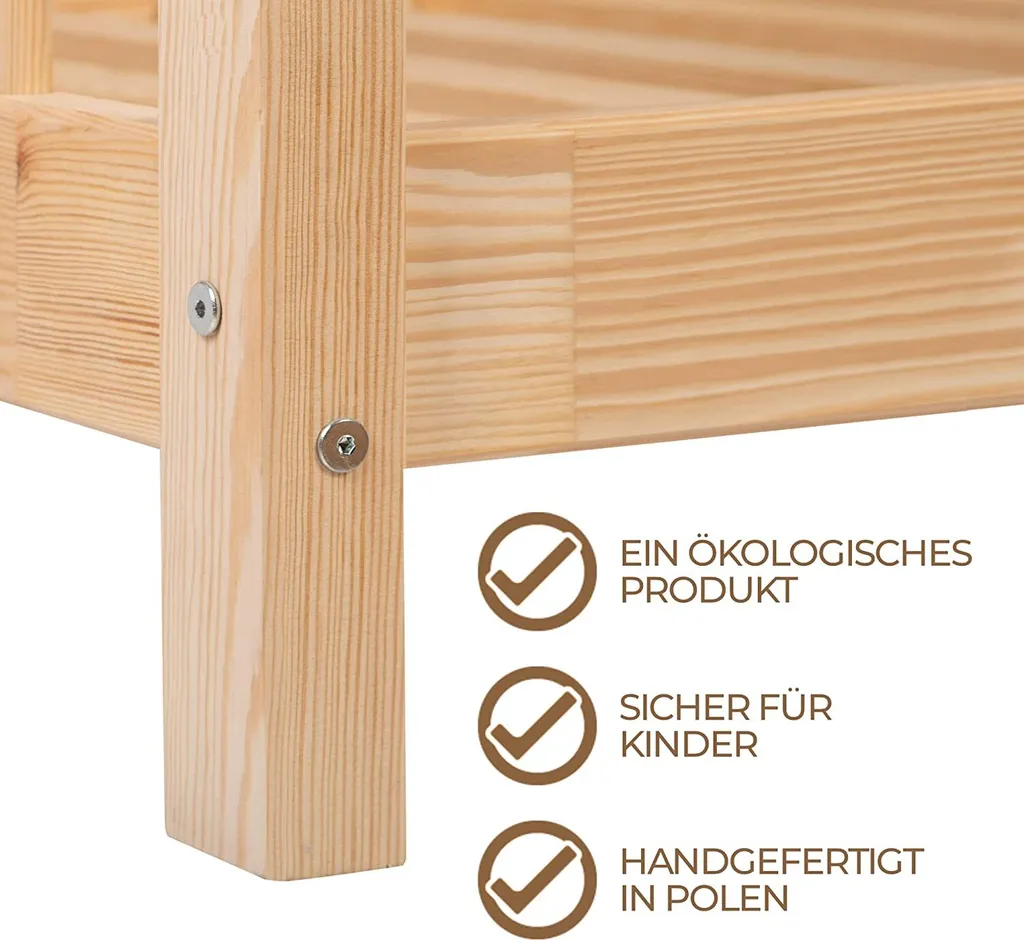 NEW Hausebett Lena-200x140- Kieferholz Kinderbett Mit Rausfallschutz -mit Rundstäben. – Bild 7