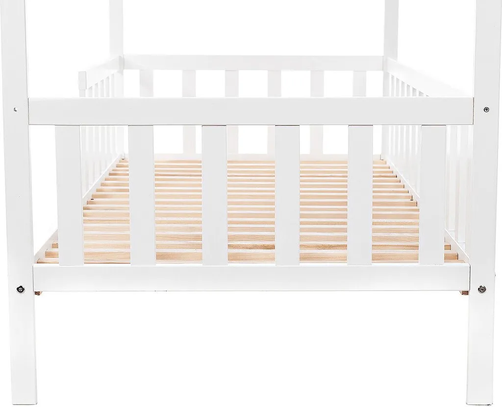 Baby-Delux Juniorbett Hausbett Gitterbett 160x80 Weiß Inkl. Komfort Matratze – Bild 5