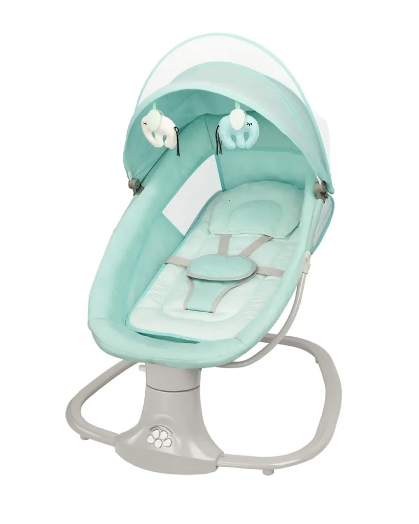 Kikkaboo Babywippe Winks 2 In 1 Stuhl, Moskitonetz, Timer, Musik, Fernbedienung Türkis – Bild 3