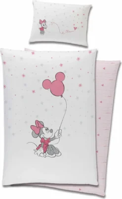 Minnie Maus Bettwäsche Set Garnitur Wendbar 90 X 120 Cm Disney Kinder Baumwolle