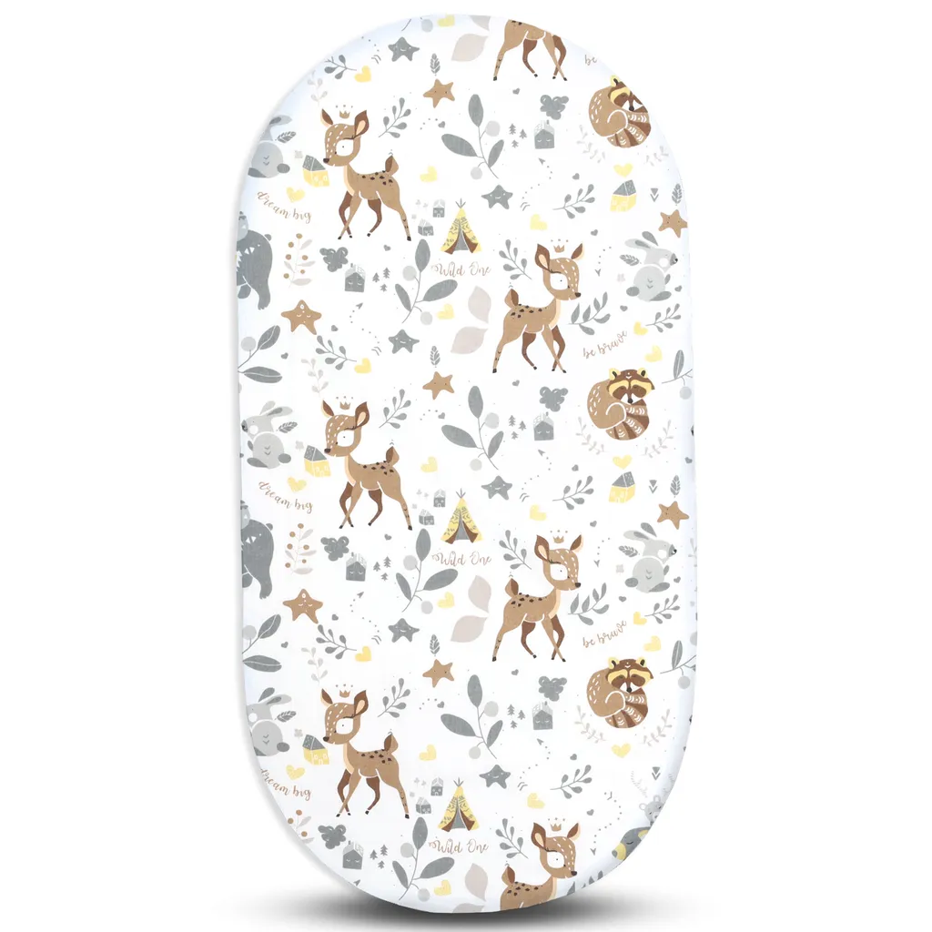 Spannbettlaken Kinderwagen Stubenwagen Beistellbett 38x80 Cm - Bettlaken Kinderwagen Matratzenbezug Baumwolle Matratzenschoner Hirsch