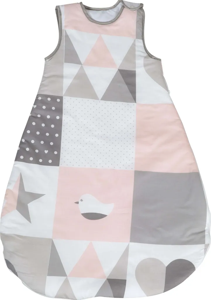 Roba Schlafsack 'Happy Patch Rosa', 90cm, Ganzjährig, Aus Atmungsaktiver Baumwolle, Unisex