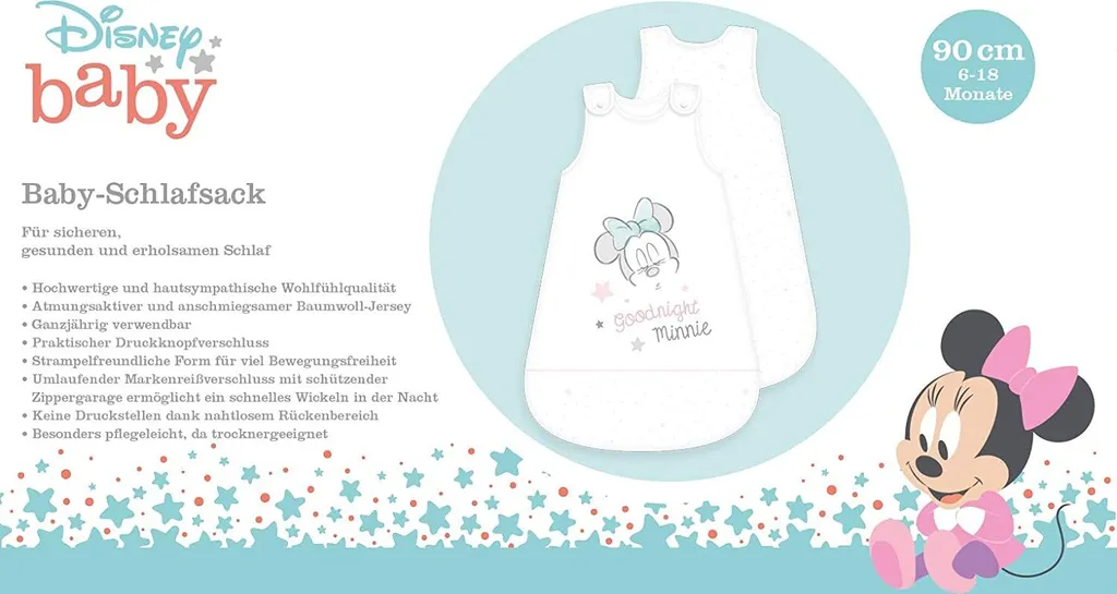 Baby Schlafsack Minnie Mouse 90 X 45 Cm 6 Bis 18 Monate – Bild 4