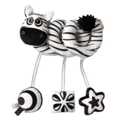 Zebra Spiral Hängend Krippe Bett Herum Mit Glocke Spielzeug Baby Schwarz Weiß Eye Sensing Quietscher Puppe Babyspielzeug
