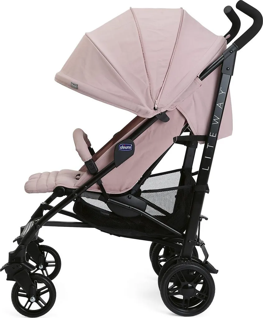 CHICCO Baby Buggy Sportwagen Lite Way4 Blossom, Mit Faltbarem Frontbügel 22Kg Traglast, Mit Neuem Großen Verdeck Und Textilen Design, Inkl. Regenschutz, Einhängekorb Buggys Buggys Bayw1120 – Bild 2