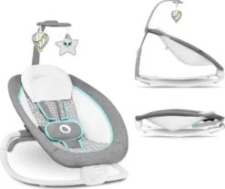 Lionelo Pascal Babywippe Babyschauke Babynest Baby Wippe Kinder Schaukel Bouncer Grau