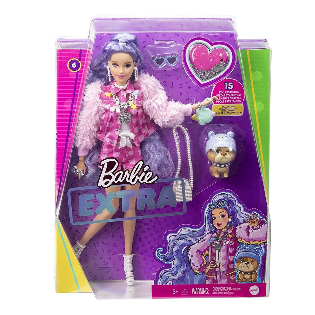Barbie Extra Puppe Mit Lila-welligen Haaren