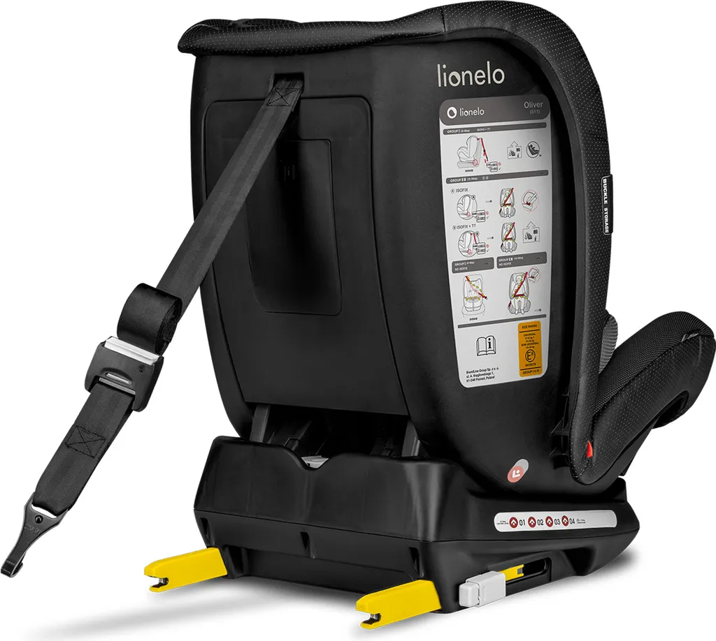 Lionelo Oliver Kindersitz 9-36kg Kindersitz Isofix Top Tether Seitenschutz 5 Punkt Gurt Rückenlehnenverstellung Kopfstützenverstellung Reduktionseinlage ECE R44 04 – Bild 8