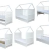 Babybett Kinderbett Bett Haus 140x70 Cm Mit Matratze Schublade Weiss 0 Bis 6 Jahre