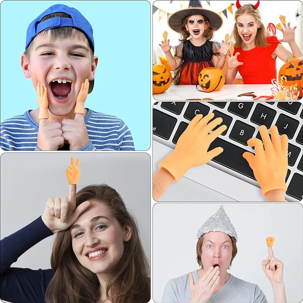 6 Stück Kleine Hände Fingerpuppen Set Fingerhände Magisches Spielzeug Lustiges Spielzeug Geburtstagsparty Spielparty – Bild 6