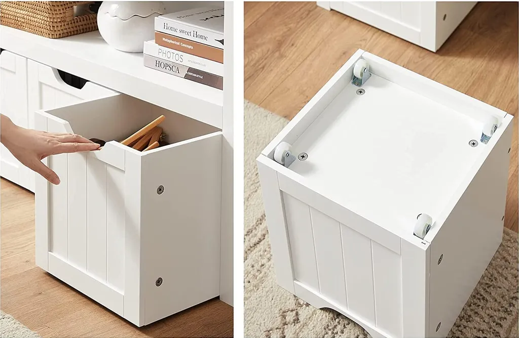 VASAGLE Kinderregal, Spielzeugaufbewahrung Für Kinder, Kommode, Aufbewahrungsschrank, Spielzeugschrank, Aufbewahrungsbox Mit Rollen, Spielzeugregal, Für Kinderzimmer, 102 X 30 X 60 Cm, Weiß LHS380W01 – Bild 8