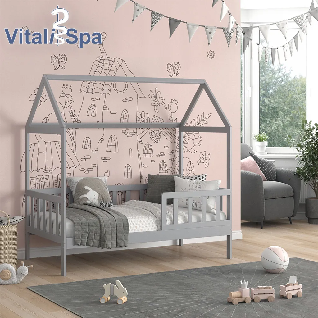 VitaliSpa Kinderbett Liz Grau 167 X 165 X 87 Cm Massivholz – Bild 4