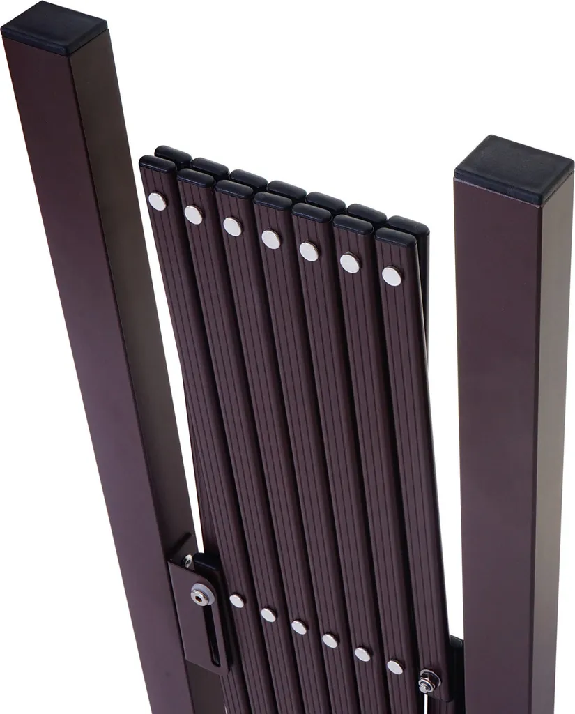 Absperrgitter HWC-B34, Scherengitter Rankhilfe Tierschutzgitter Ausziehbar, Alu Braun Höhe 103cm, Breite 35-300cm – Bild 4