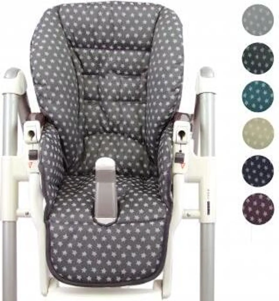 BAMBINIWELT Ersatzbezug, Sitzkissen, Bezug Für Peg-Perego-Prima-Pappa-Diner STERNE Türkis – Bild 2