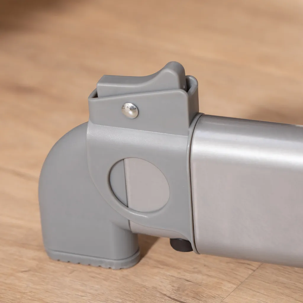 HOMCOM Baby Beistellbett Kinderbett Reisebett Für 0-6 Monate Baby Stubenwagen Mit Matratze Netzfenster Transporttasche Höhenverstellbar Faltbar Metall Oxfordstoff Grau – Bild 8