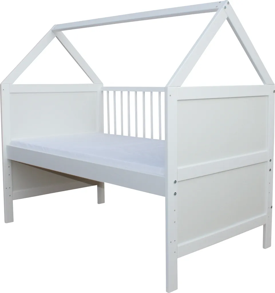 Babybett Kinderbett Bett Haus 140x70 Cm Mit Matratze Schublade Weiss 0 Bis 6 Jahre â Bild 5
