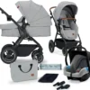Kinderkraft Baby Kinderwagen B-TOUR 3in1, Hellgrau Kombikinderwagen Kinderwagen
