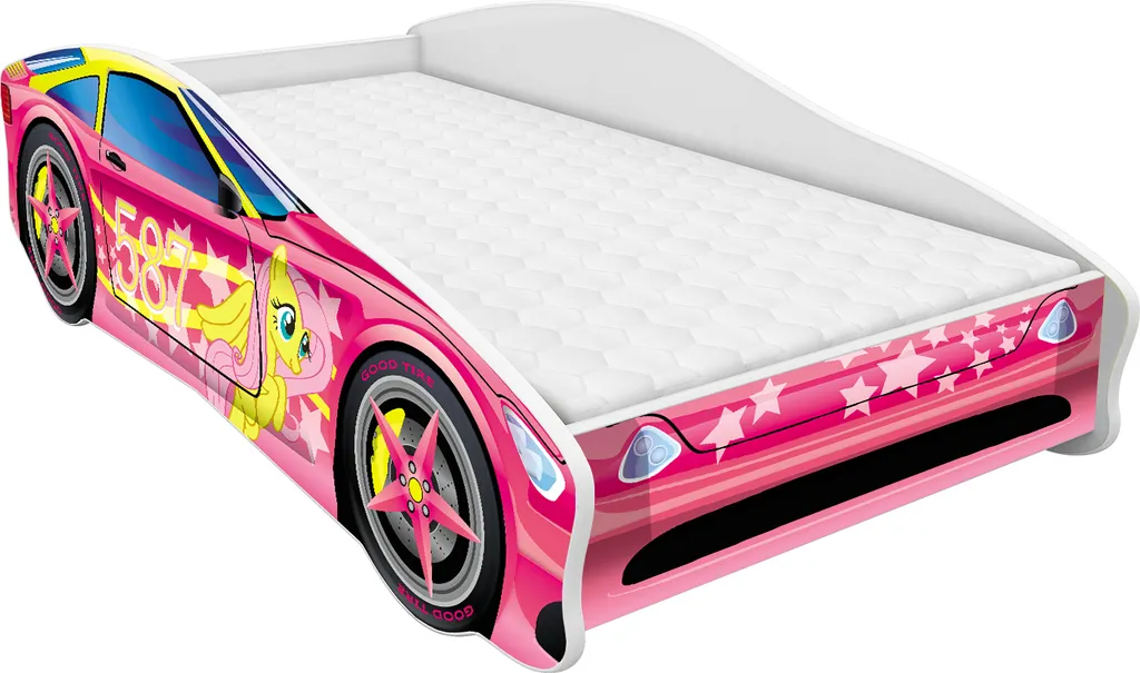 ACMA Jugendbett Kinderbett Auto-Bett Junior Cars Bett Komplett-Set Mit Matratze, Lattenrost Und Rausfallschutz 160x80 Cm - CAR-8 â Bild 3