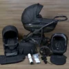 LUXUS Kombi Kinderwagen CLEO 3 In 1 Komplettset - Schwarz/gold R6
