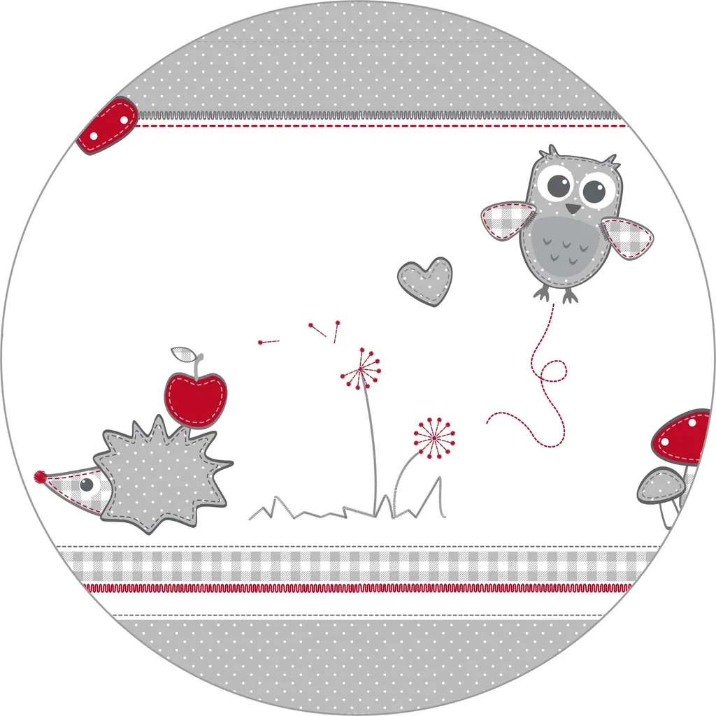 Roba Laufgitter 'Adam & Eule', 6-eckig, Sicheres Spielgitter Inkl. Schutzeinlage & Rollen, Holz Weiß – Bild 4