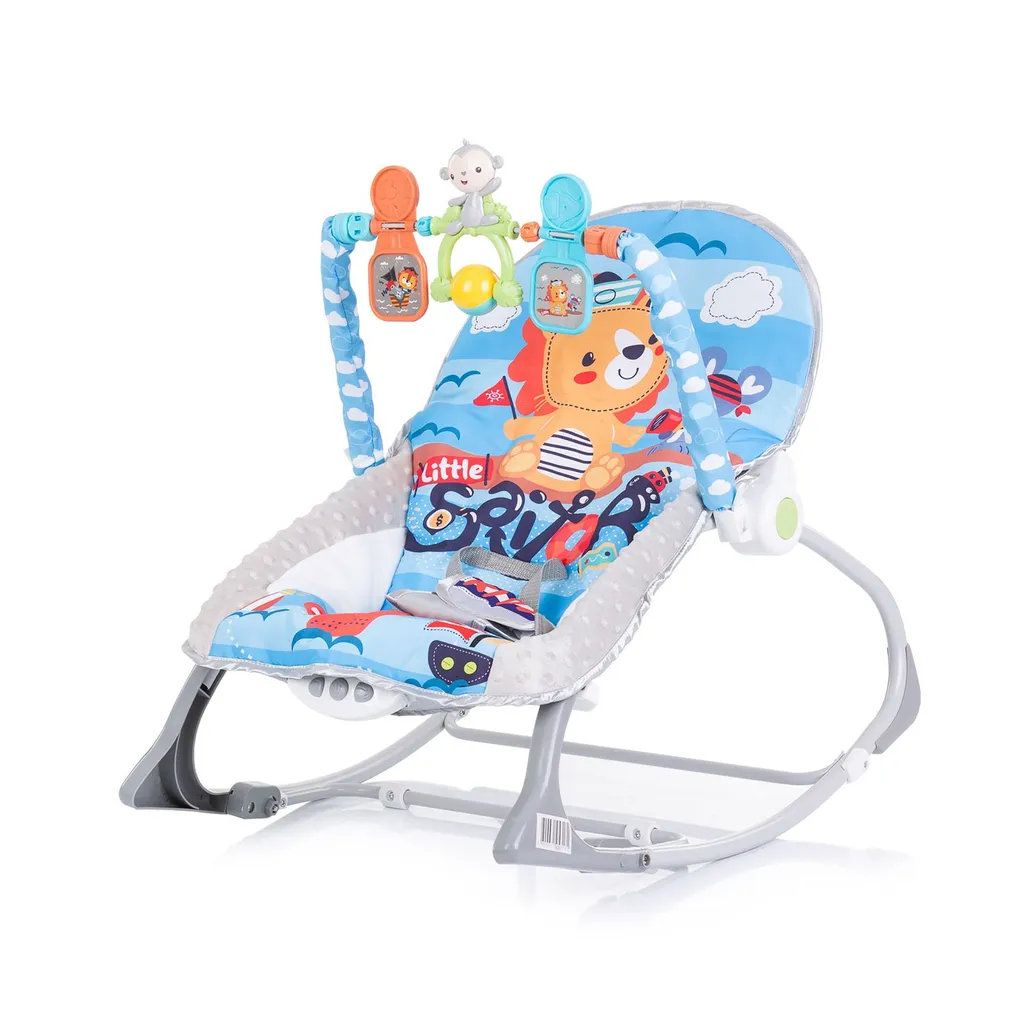 Chipolino Babywippe Baby Spa 2 In 1 Elektrisch Stuhl Schaukelfunktion Spielbogen Blau â Bild 3
