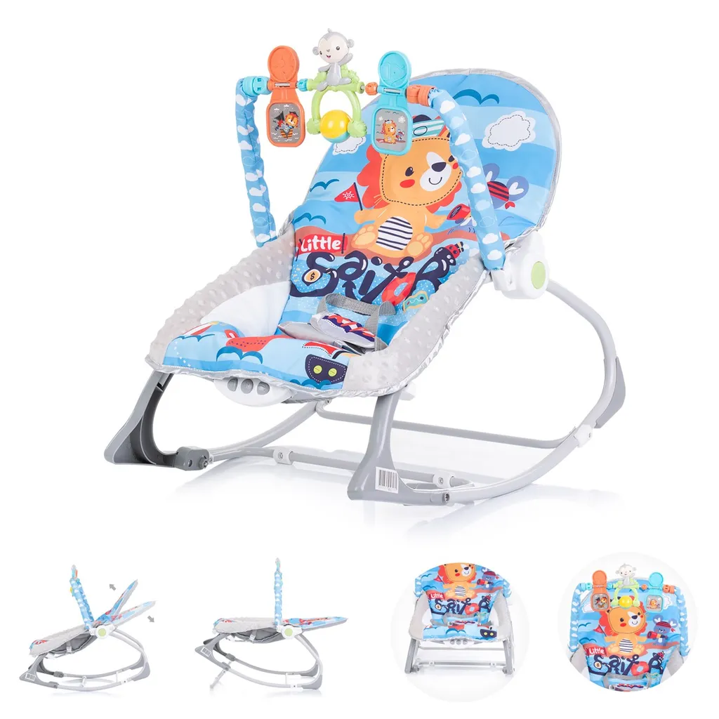 Chipolino Babywippe Baby Spa 2 In 1 Elektrisch Stuhl Schaukelfunktion Spielbogen Blau â Bild 2
