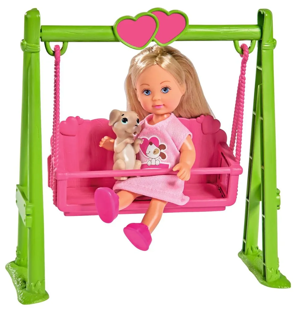 SIMBA TOYs Simba Evi Love Swing, Puppe, Modepuppe, Ankleidpuppe, Gartenschaukel, Schaukel, Hase, Ab 3 Jahre, 12 Cm, 105733443