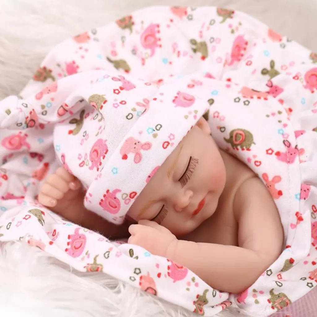 27cm Reborn Baby Lebensechte Babys Weich Silikon Baby Dolls Naturgetreue Niedlich Junge Puppe â Bild 4