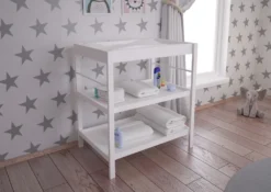 Polini Kids Baby Wickeltisch Wickelstation Wickelregal Weiß, 3049-04