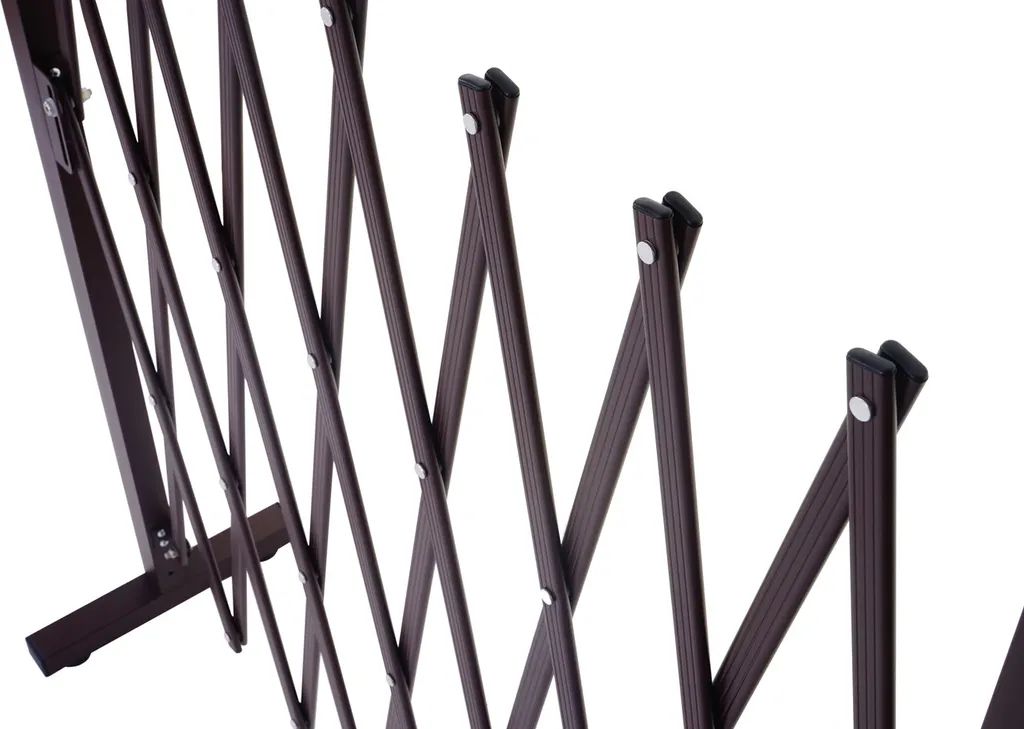 Absperrgitter HWC-B34, Scherengitter Rankhilfe Tierschutzgitter Ausziehbar, Alu Braun Höhe 103cm, Breite 35-300cm – Bild 5