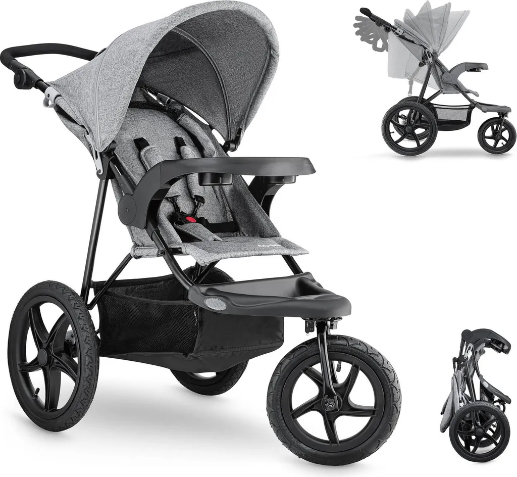 Babyjogger MOUNTAIN Kinderwagen Buggy Mit Liegeposition Bis Ca. 15kg Leichter Kindersportwagen Zusammenklappbar In Grau â Bild 14