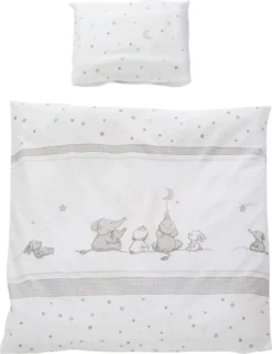 Roba Wiegenset 2-tlg, 'Sternenzauber', Wiegenbettwäsche 80x80 Cm, Wendebettwäsche, 100% Baumwolle