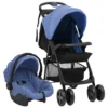 VidaXL 3-in-1 Kinderwagen Marineblau Und Schwarz Stahl