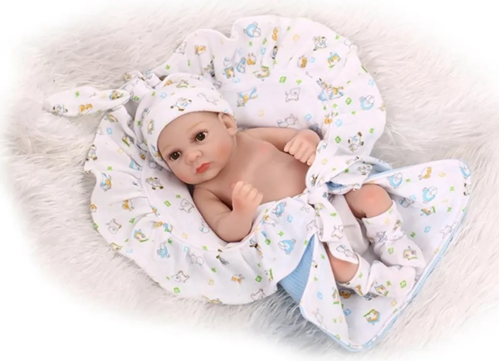 27cm Reborn Baby Lebensechte Babys Weich Silikon Baby Dolls Naturgetreue Niedlich Junge Puppe