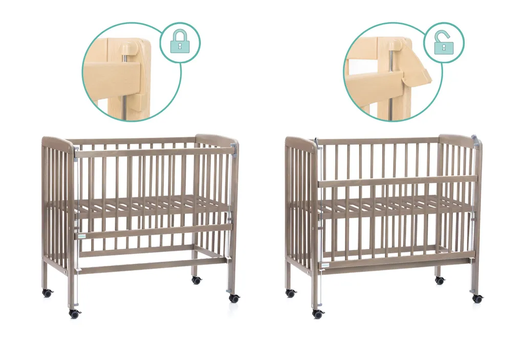 Fillikid Beistellbett Nino Exclusiv, Größe:mit Matratze, Design:grau – Bild 3