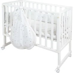 Roba Safe Asleep® Stubenbett 3 In 1 ""Sternenzauber"", Beistellbett Weiß, Babybett & Bank, Mit Zubehör