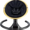X Adventure Rocco Velvet Babywippe Babyschaukel - 0 Bis 9 Kg - 0 Bis 7 Monate - 5 Schwingungsamplituden - Bluetooth - Musik - Fernbedienung - Schwarz/Gold