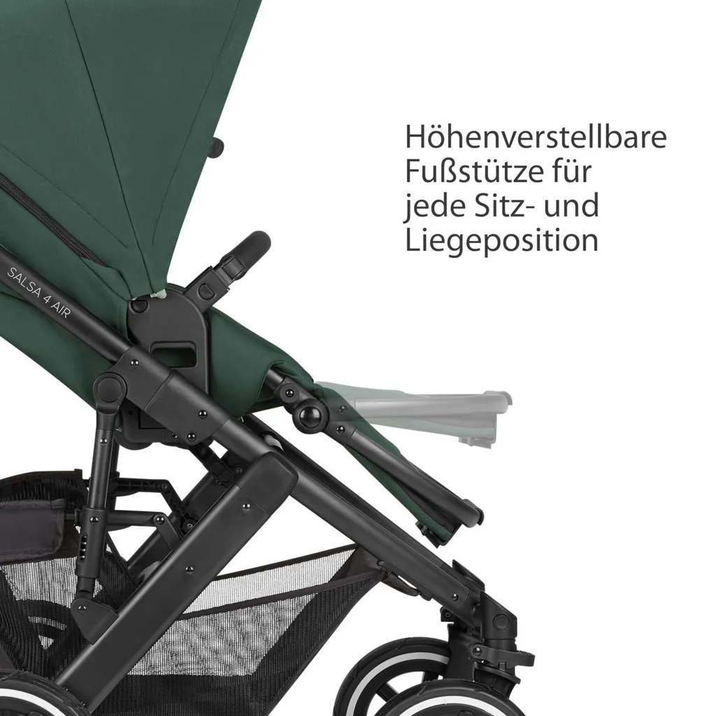 ABC Design Salsa 4 Air Kombikinderwagen Set - (G2) Kollektion 2023, Farbe Kinderwagen:Basil â Bild 6